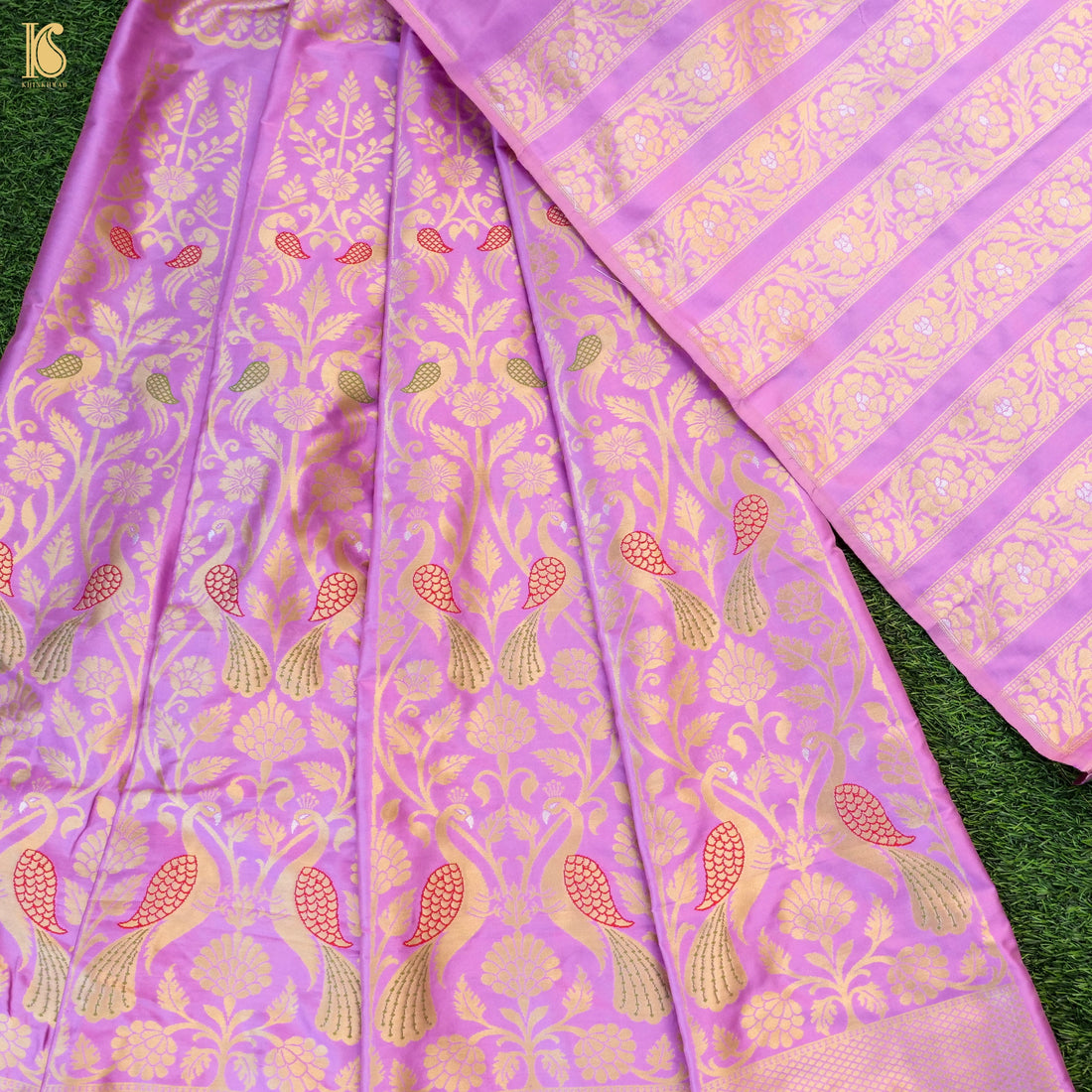 Handloom Banarasi Katan Silk Kalidar Peacock Lehenga