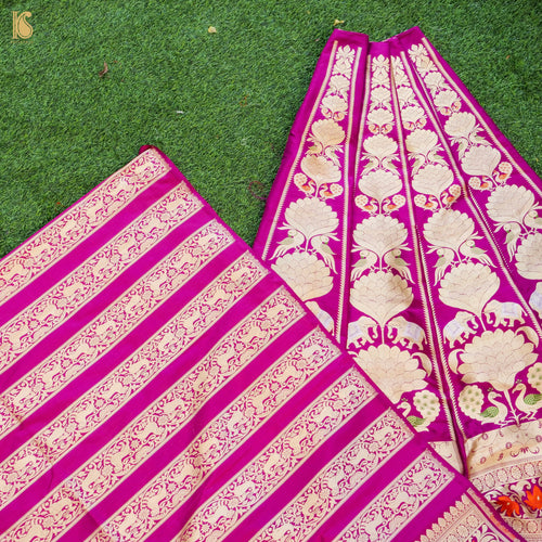 Handloom Banarasi Katan Silk Kalidar Elephant Lehenga