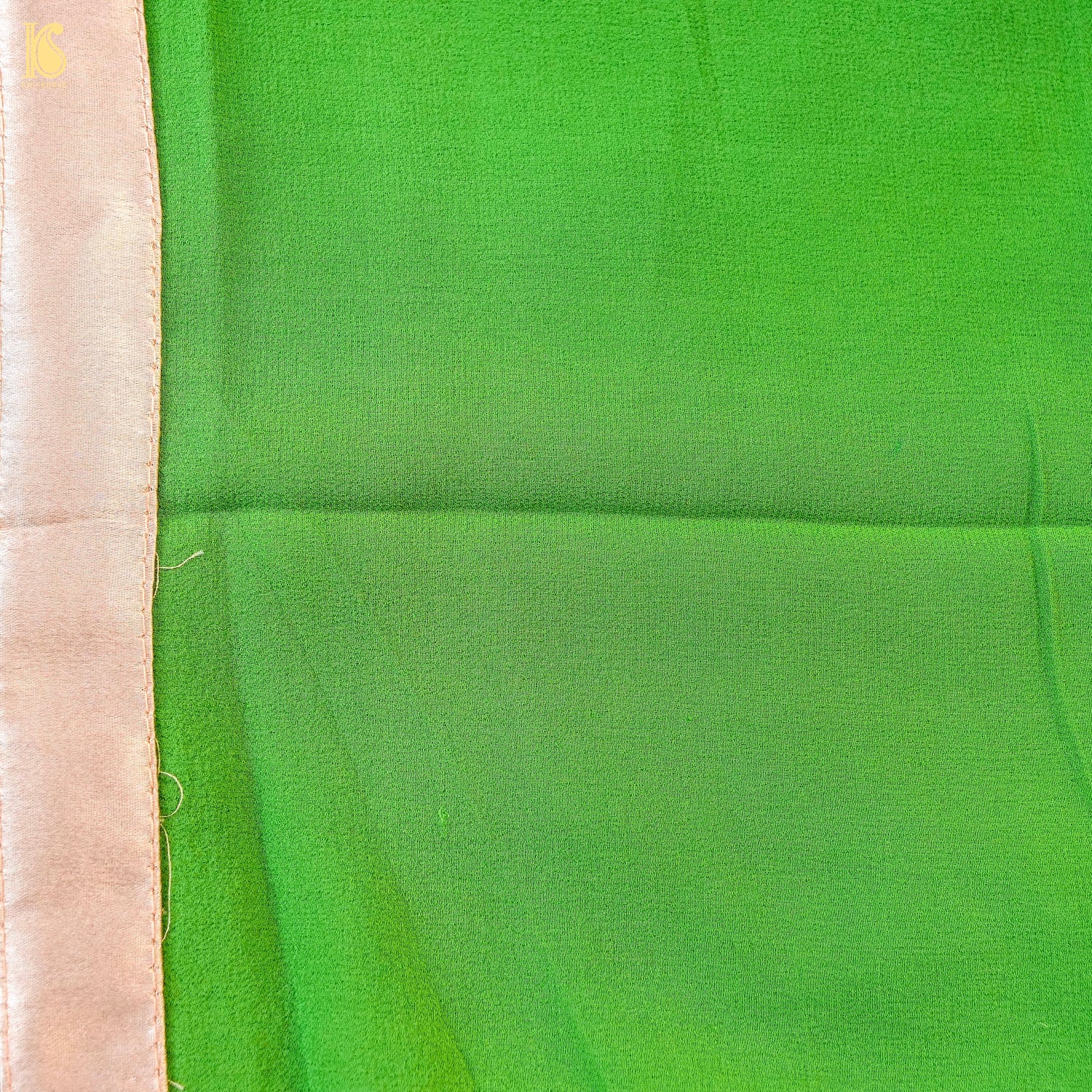 Pink &amp; Green Georgette Saree with Tassels