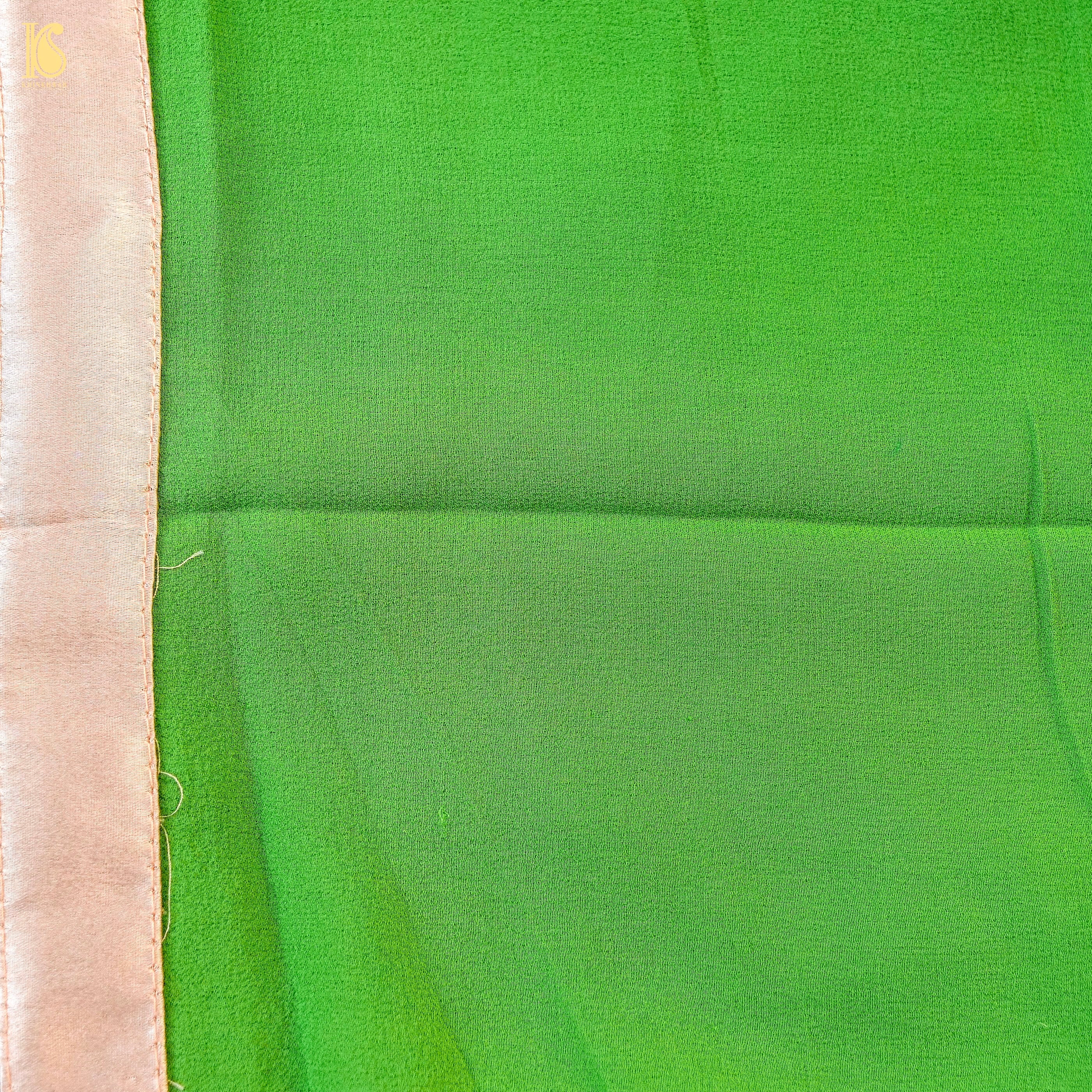 Pink &amp; Green Georgette Saree with Tassels
