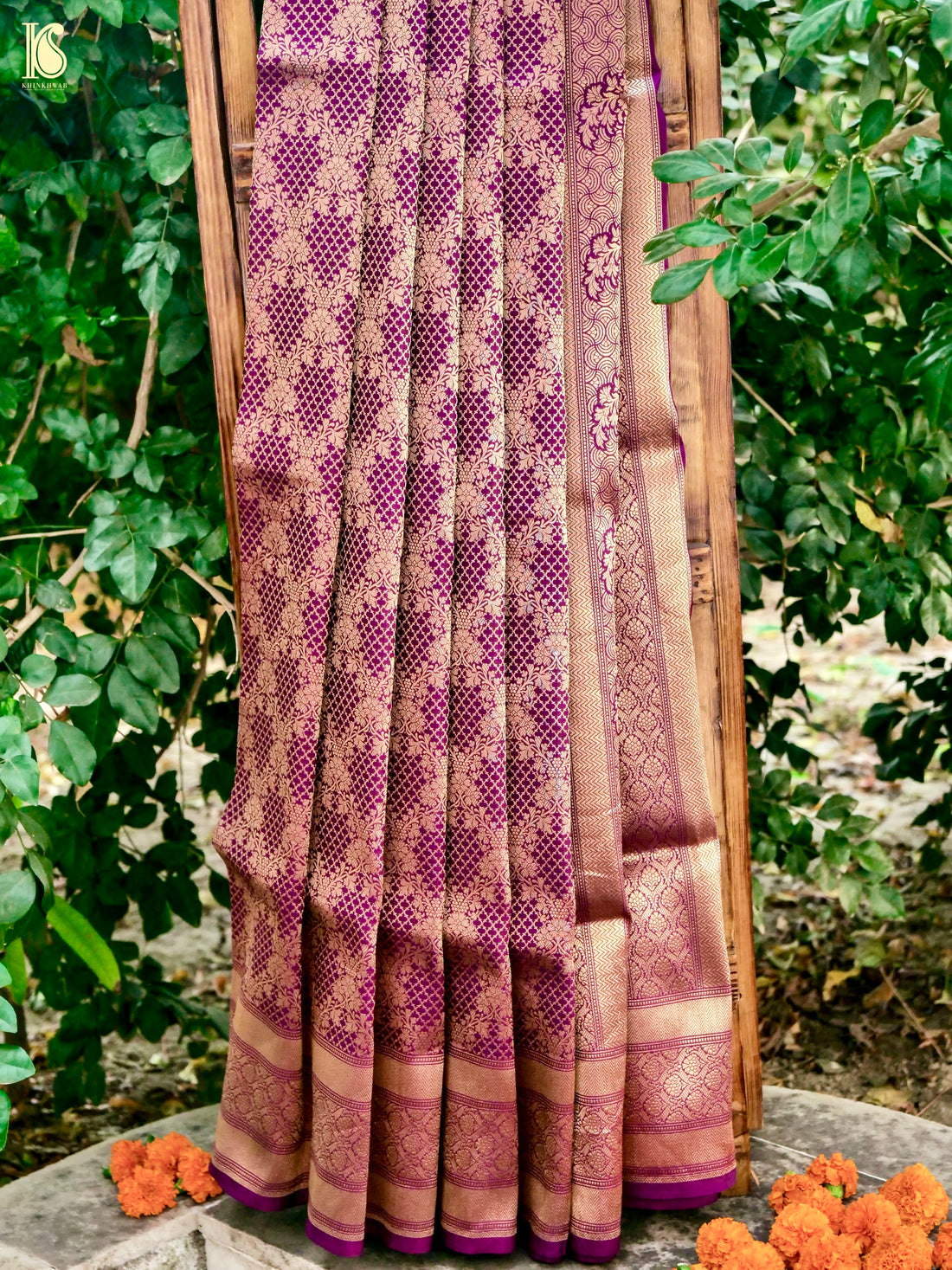 Handloom Banarasi Katan Silk Zari Tanchoi Saree