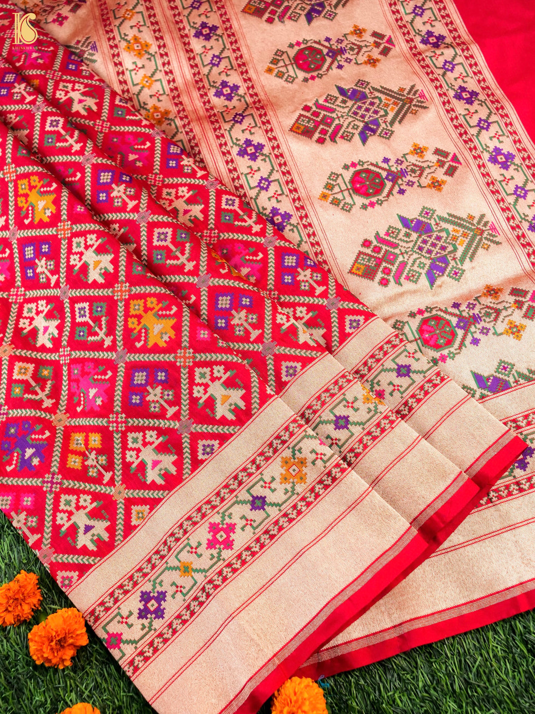 Handwoven Pure Katan Silk Banarasi Patola Saree