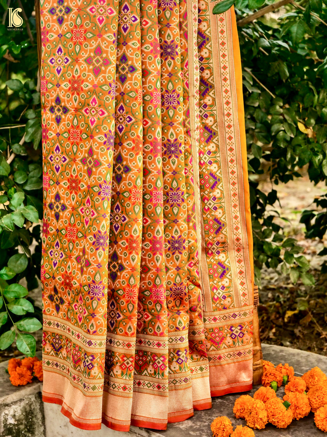 Handwoven Pure Katan Silk Banarasi Patola Saree