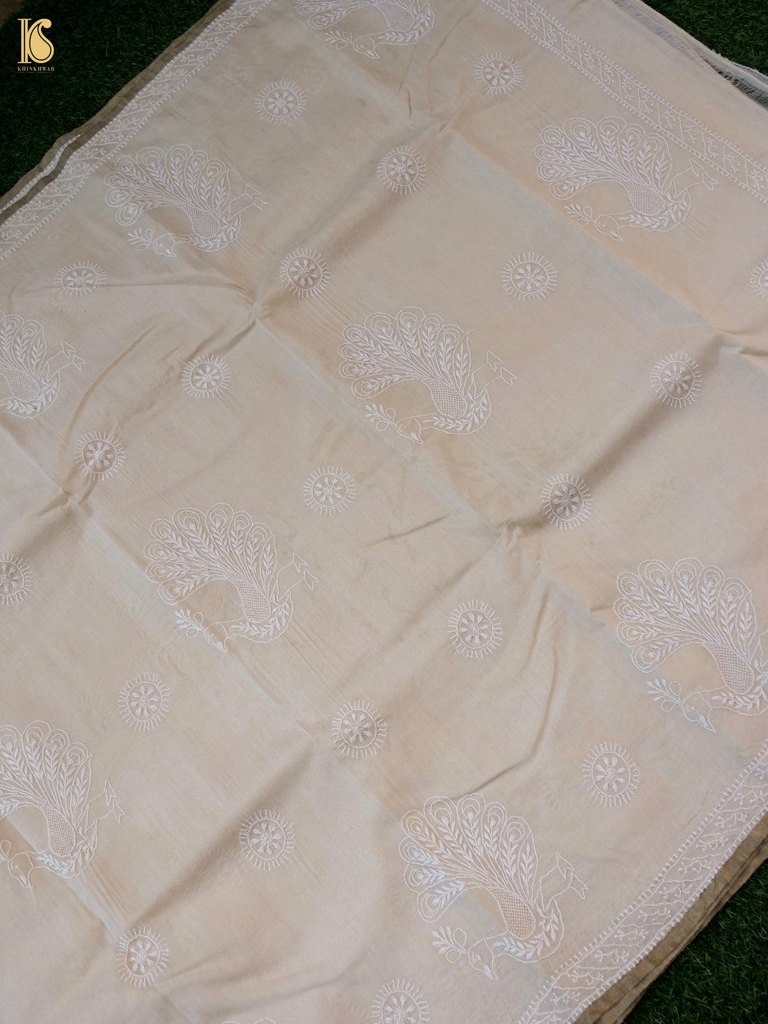 Chikankari Moonga Tussar Silk Saree