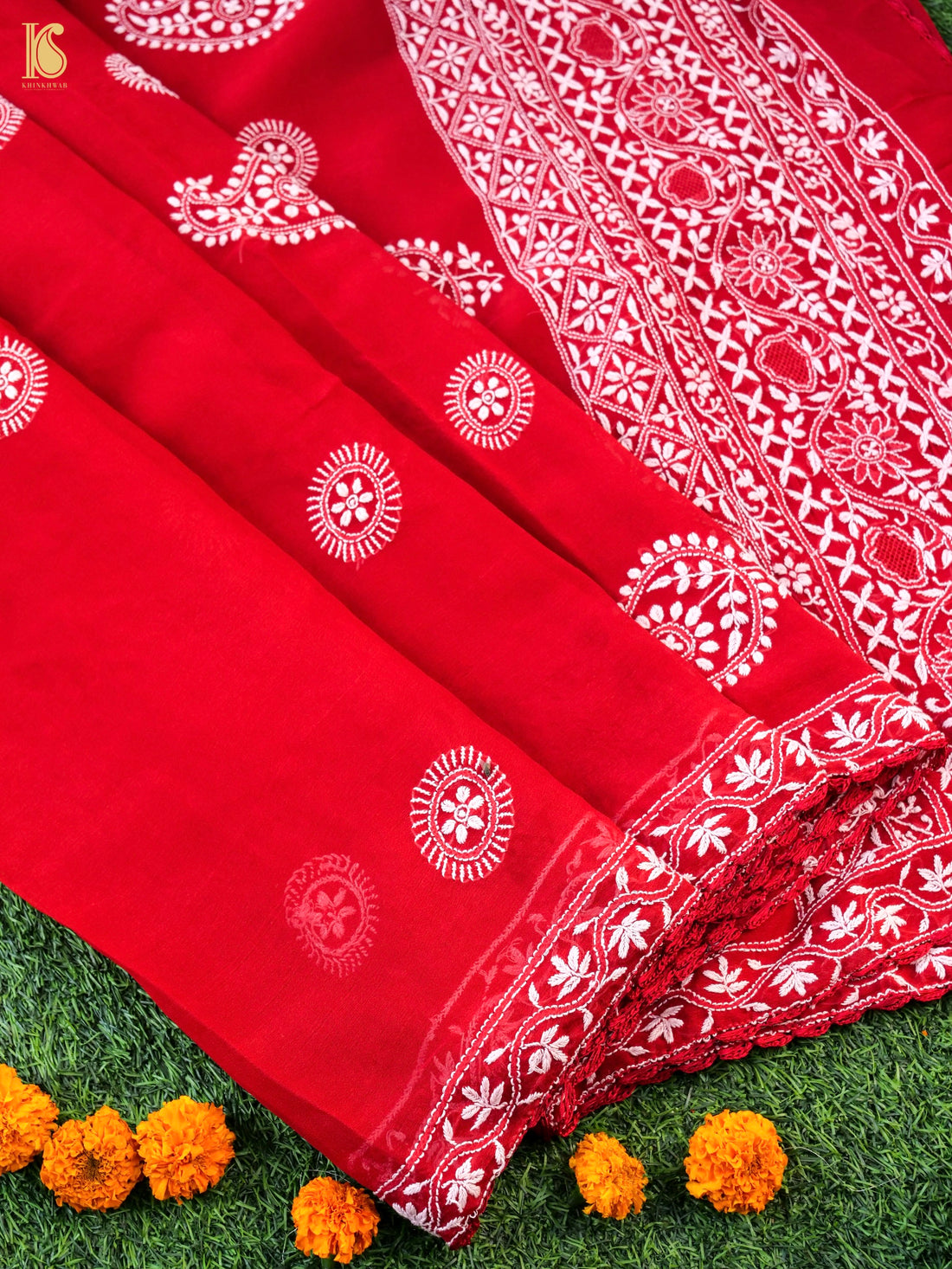 Chikankari Pure Georgette Saree