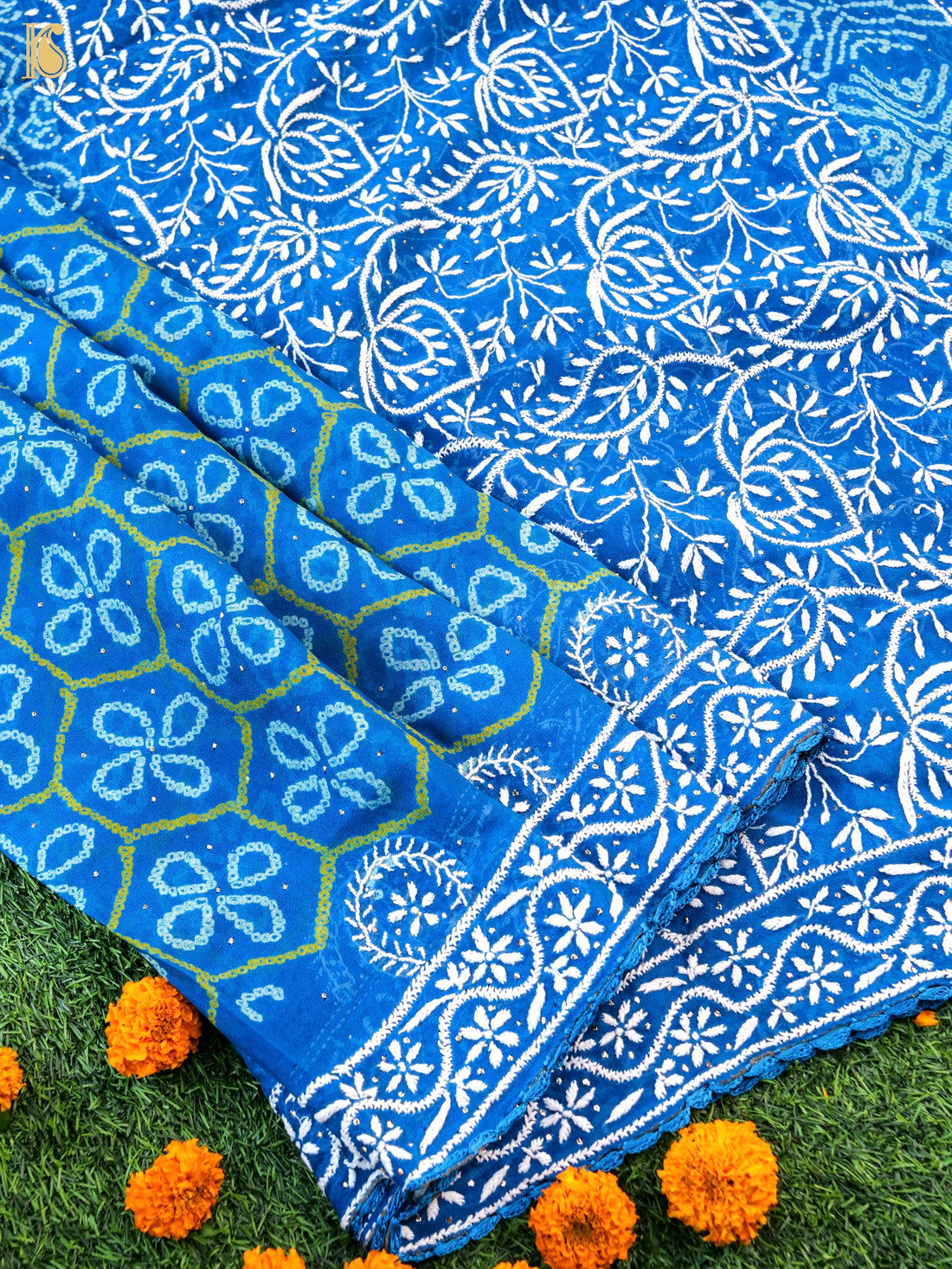 Chikankari Bandhani Georgette Saree