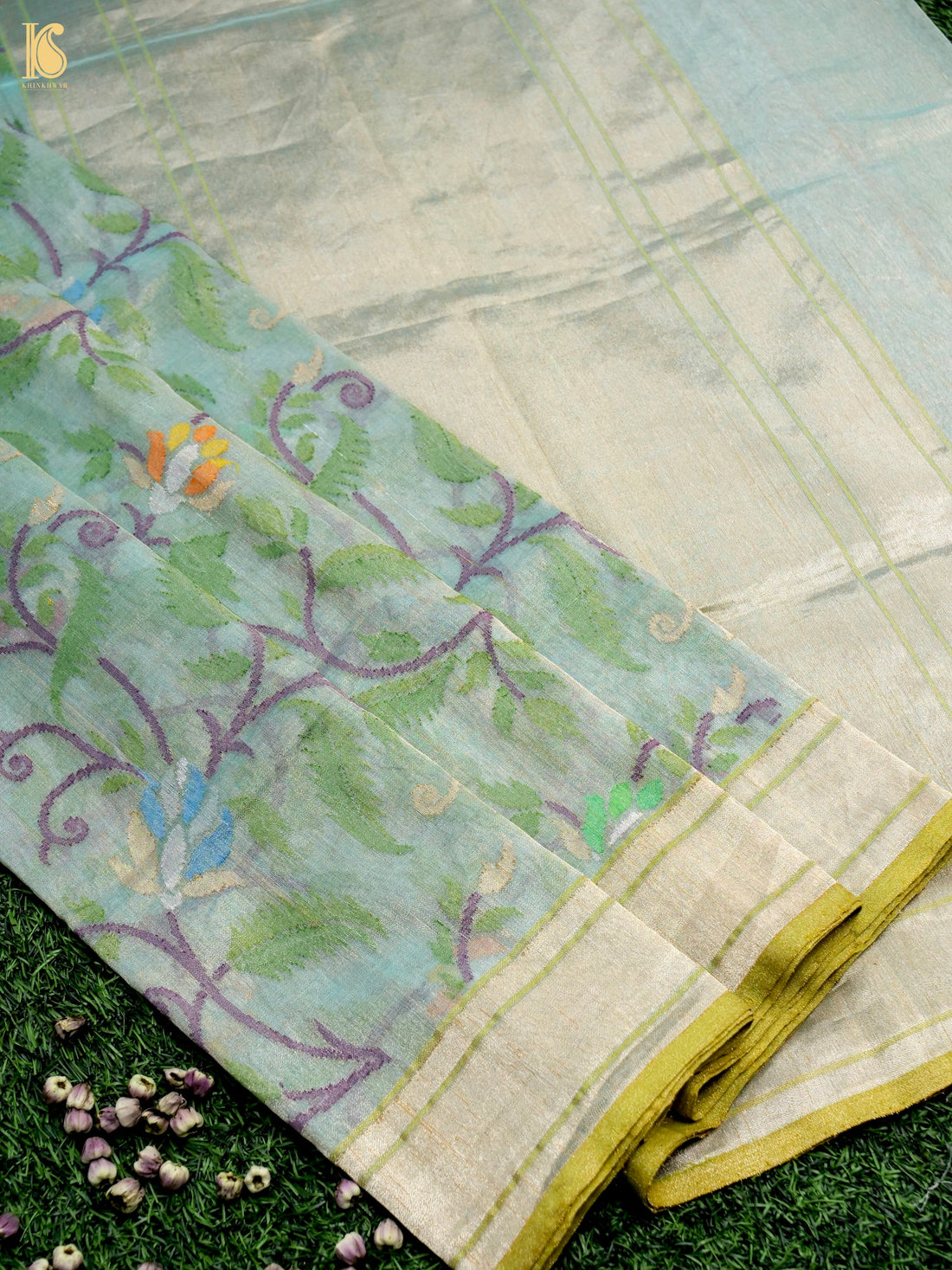 Handloom Banarasi Real Silver Zari Tissue Silk Saree