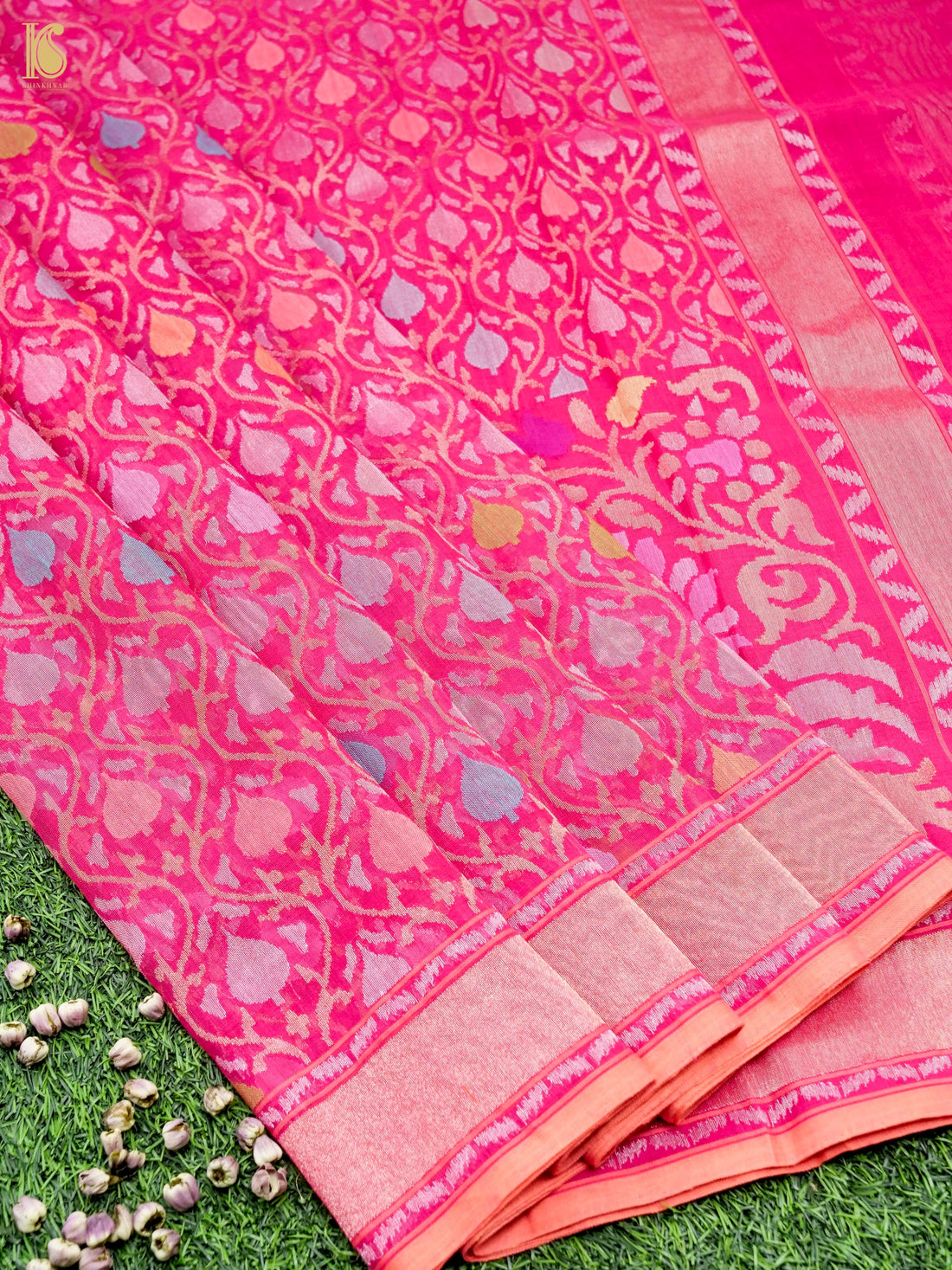 Handloom Banarasi Real Siver Zari Cotton Saree