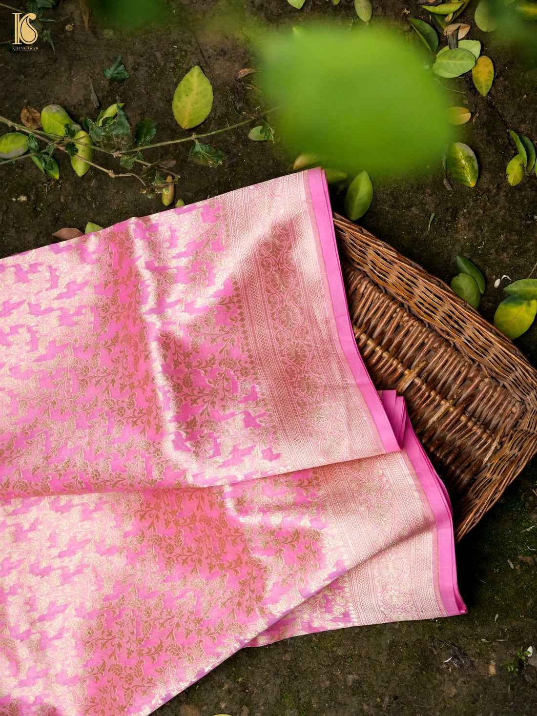 Handloom Kora Banarasi Jaal Saree