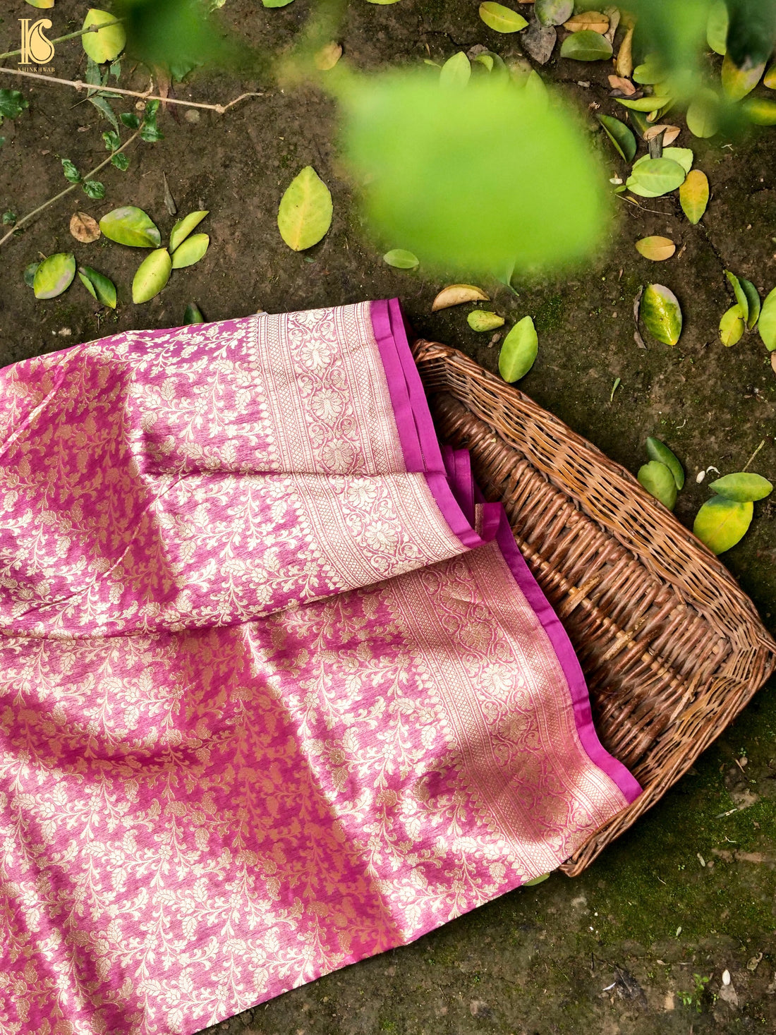 Handloom Kora Banarasi Jaal Saree