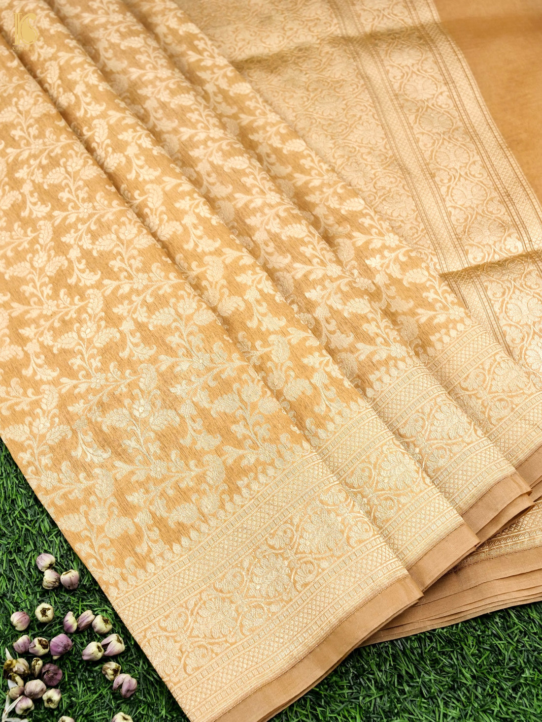 Handloom Kora Banarasi Jaal Saree