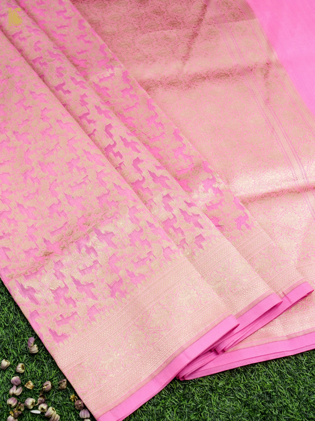 Handloom Kora Banarasi Jaal Saree