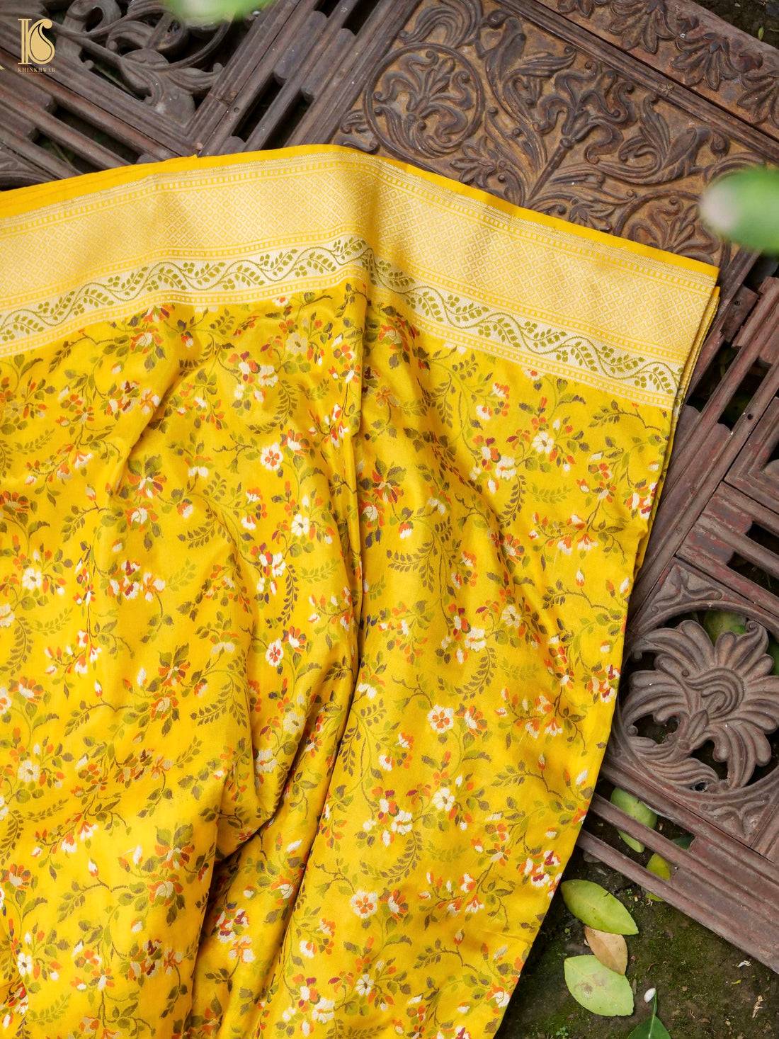 Handloom Banarasi Katan Silk Jaal Saree