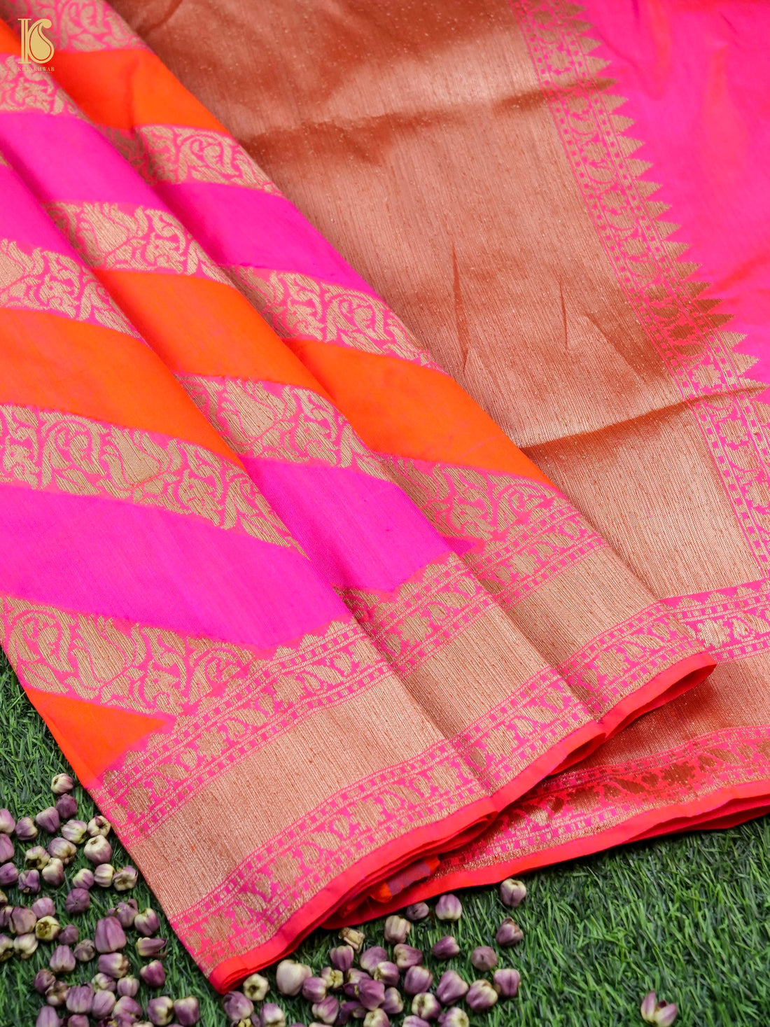 Handloom Banarasi Katan Silk Stripes Saree
