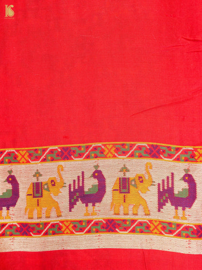 Handwoven Banarasi Katan Silk Patola Shikargah Saree