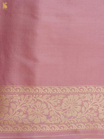 Handloom Banarasi Silk Zari Tanchoi Flamingo Saree