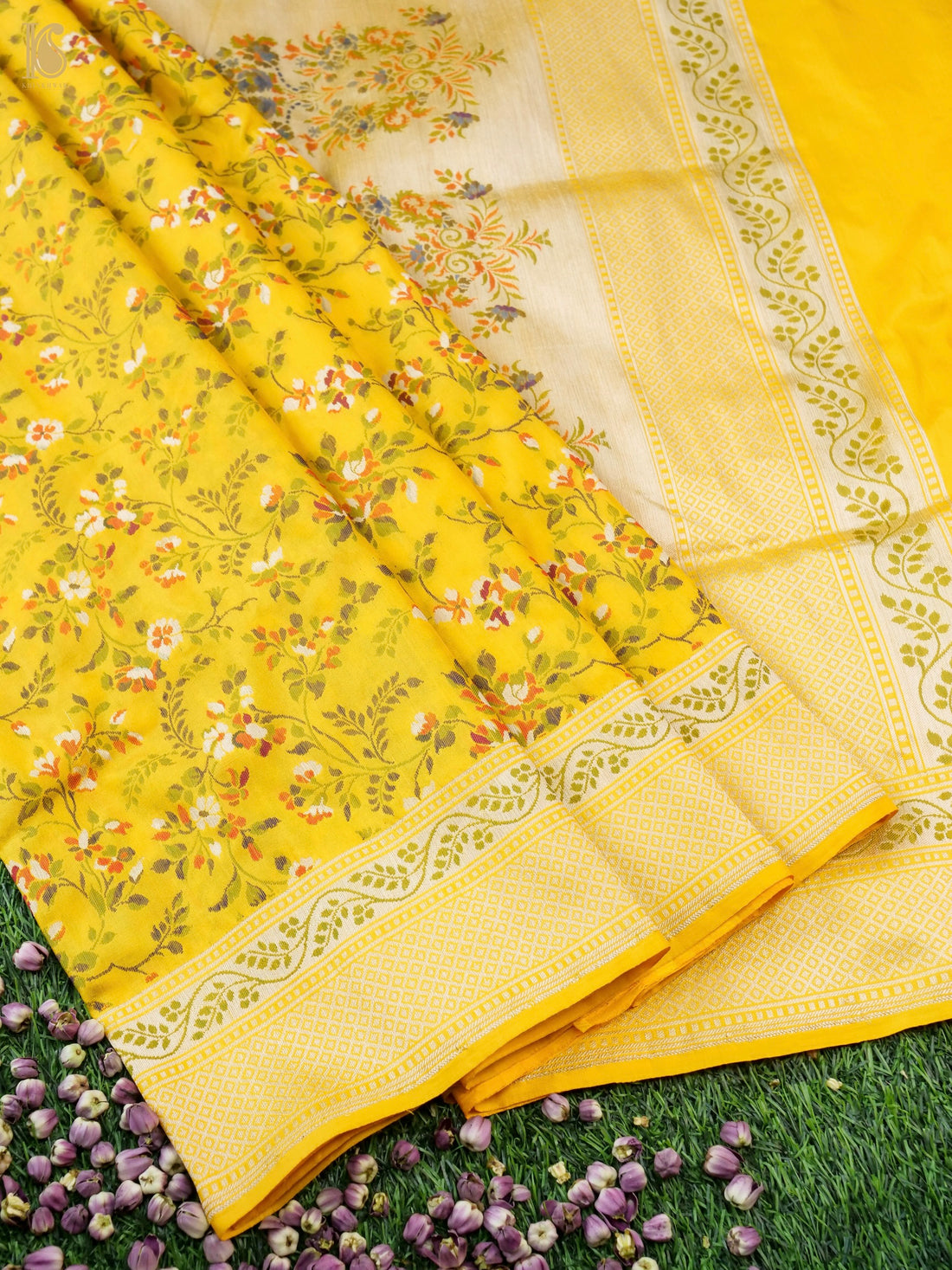 Handloom Banarasi Katan Silk Jaal Saree