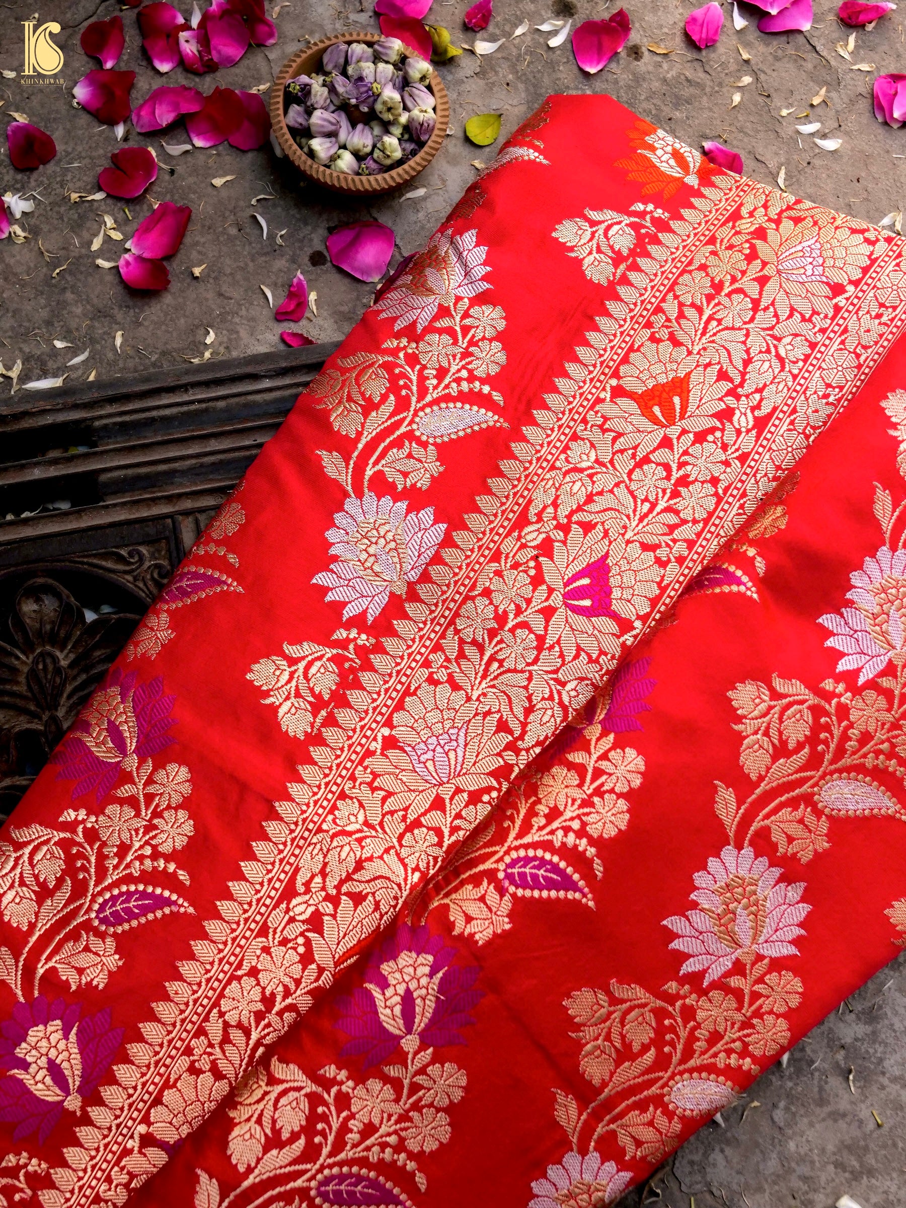 Lilac Katan silk handloom Banarasi saree with stylized tilfi kaduwa ja –  Weaver Street