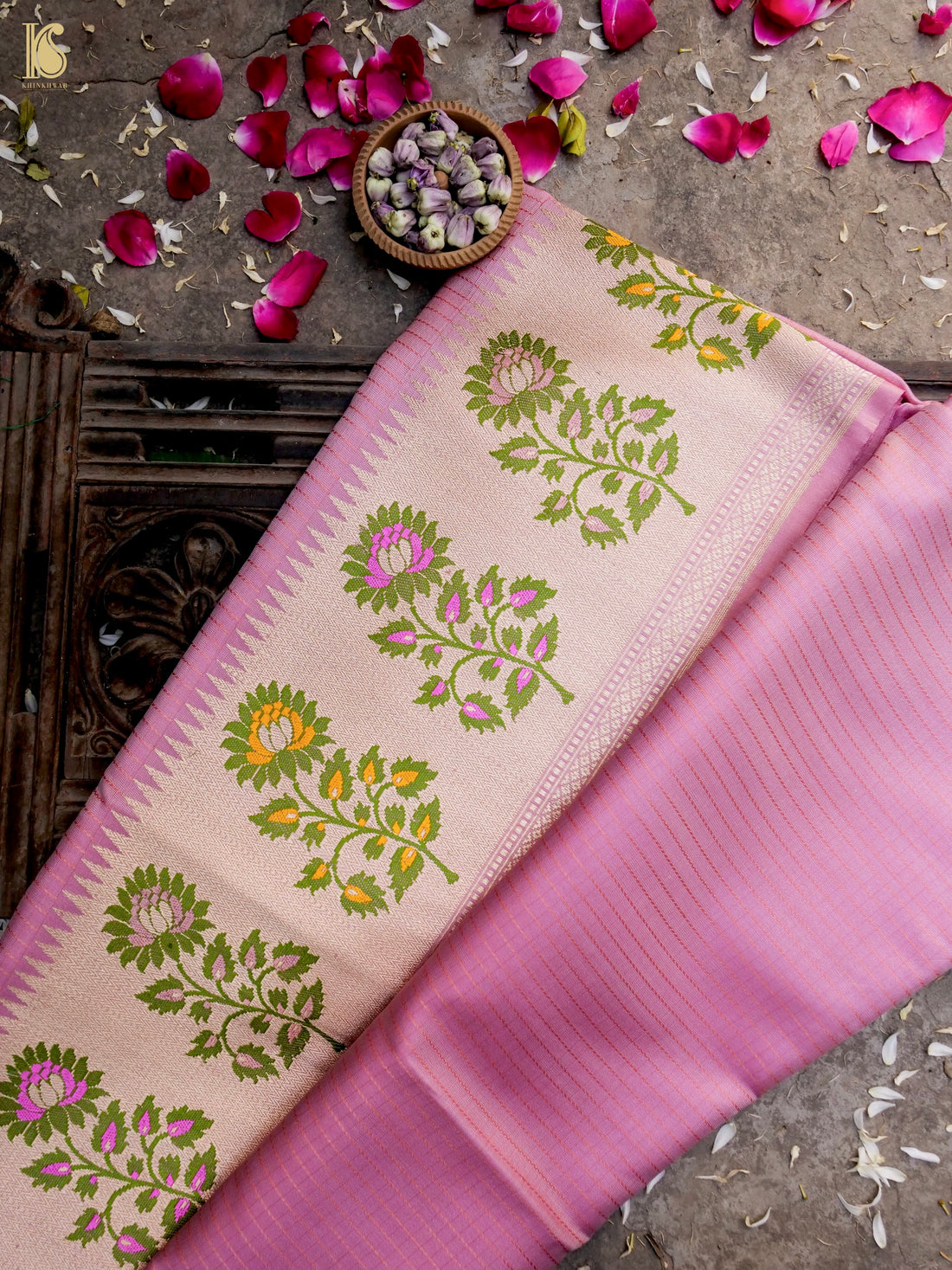 Banarasi Handloom Pure Katan Silk Kadwa Tilfi Saree