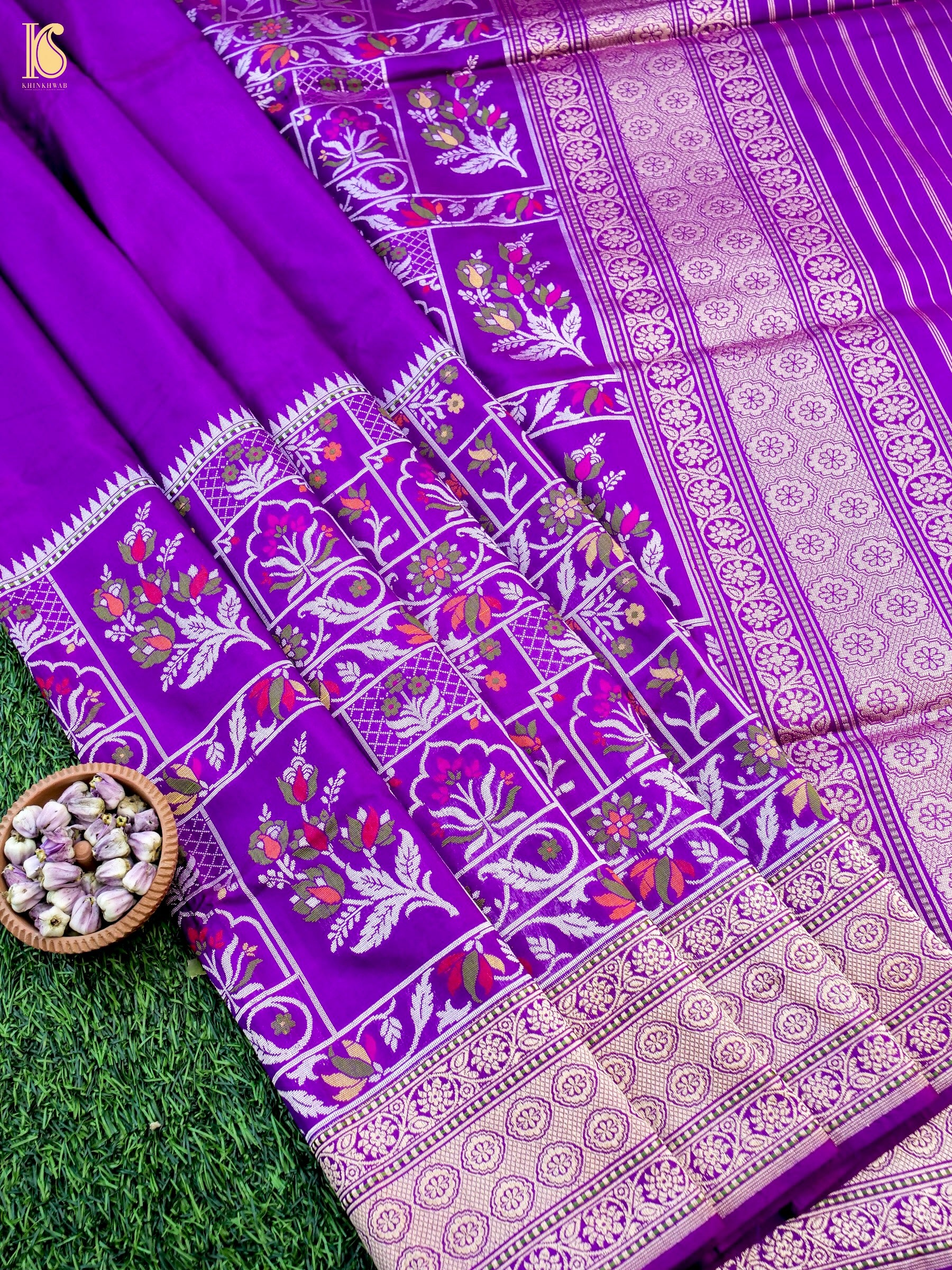 Banarasi Handloom Pure Katan Silk Kadwa Saree