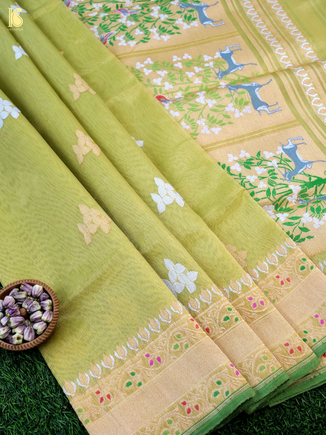 Handloom Banarasi Kora Tissue Ektara Tilfi Saree