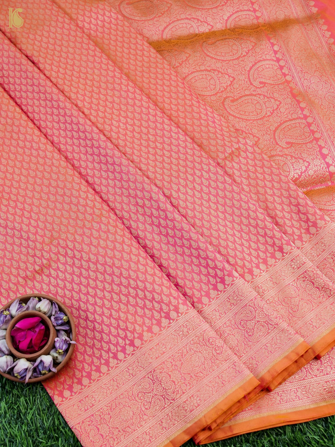 Handloom Banarasi Katan Silk Zari Tanchoi Saree