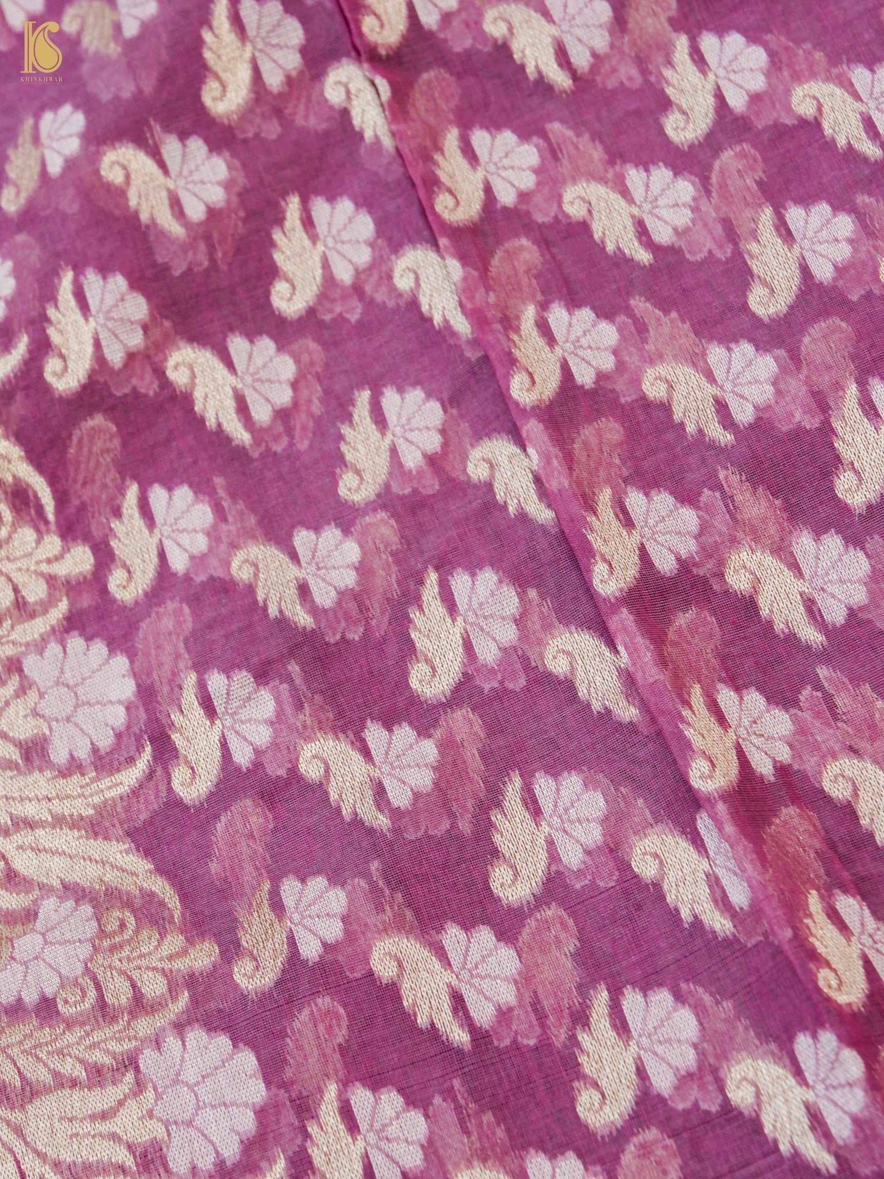 Handloom Cotton Kora Banarasi Jamdani Ektara Suit Fabric Set