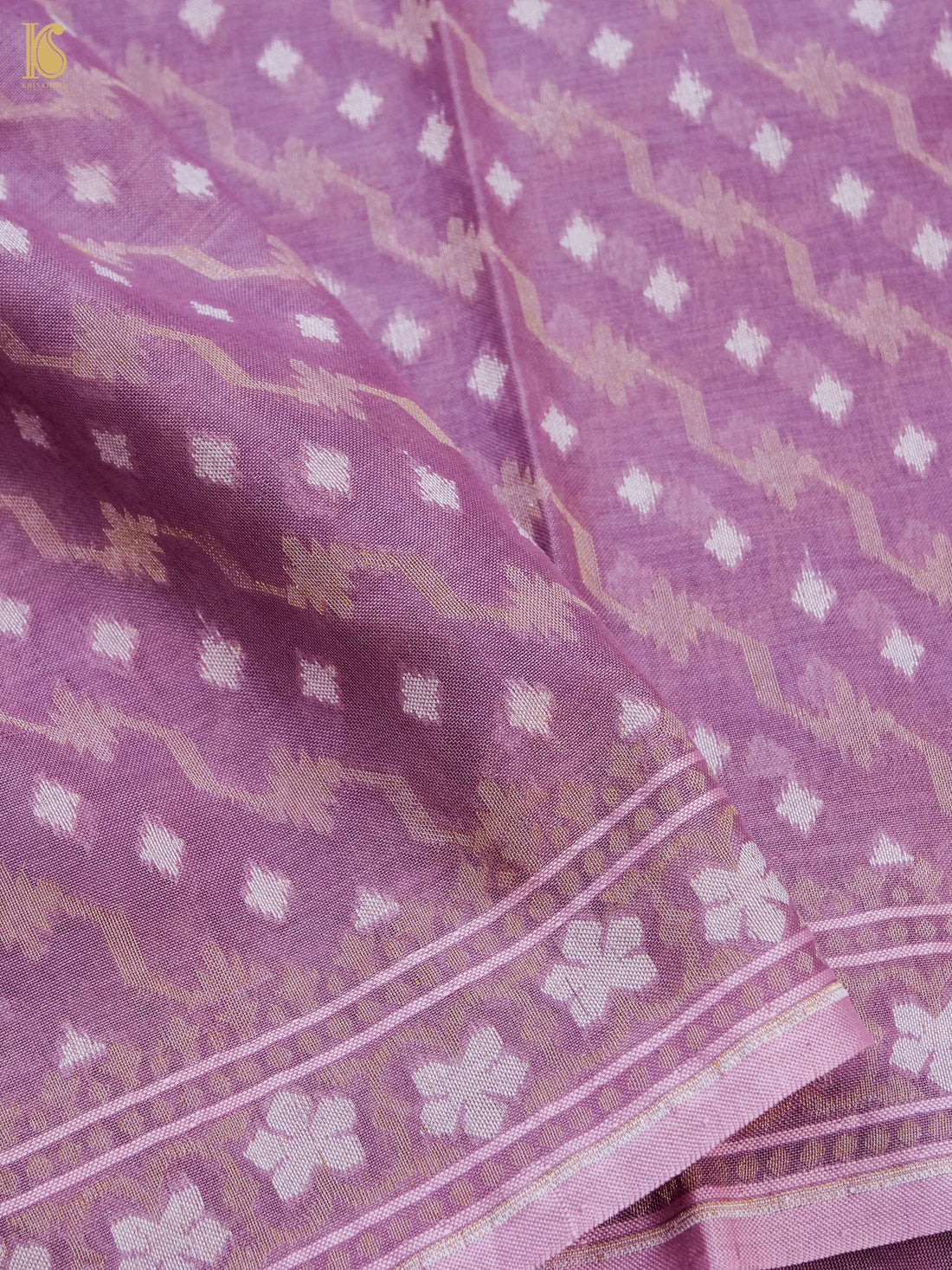 Handloom Cotton Kora Banarasi Jamdani Ektara Suit Fabric Set