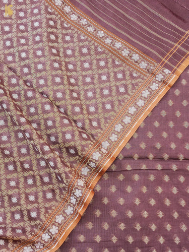 Handloom Cotton Kora Banarasi Jamdani Ektara Suit Fabric Set