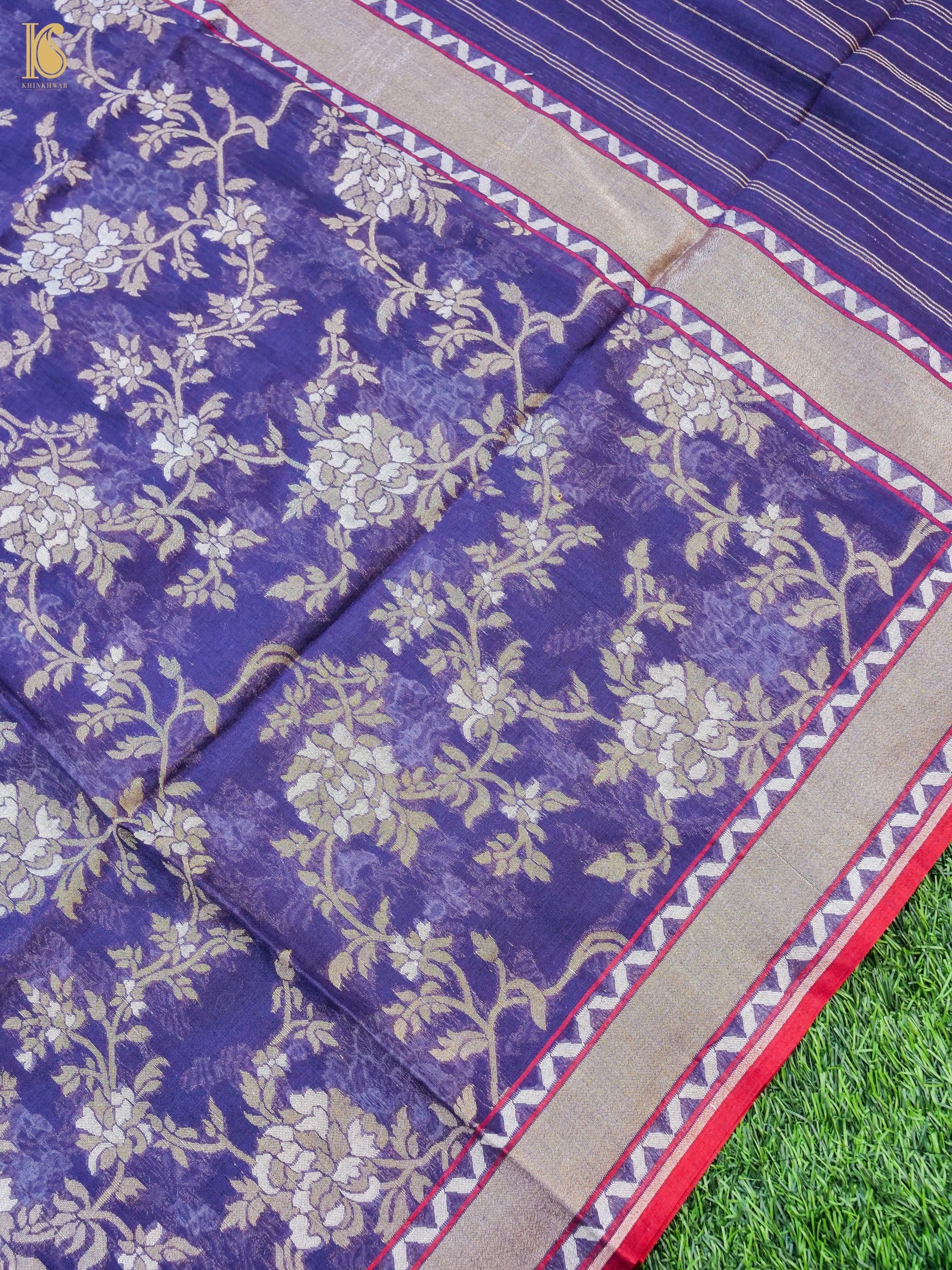 Handloom Cotton Kora Banarasi Jamdani Ektara Suit Fabric Set