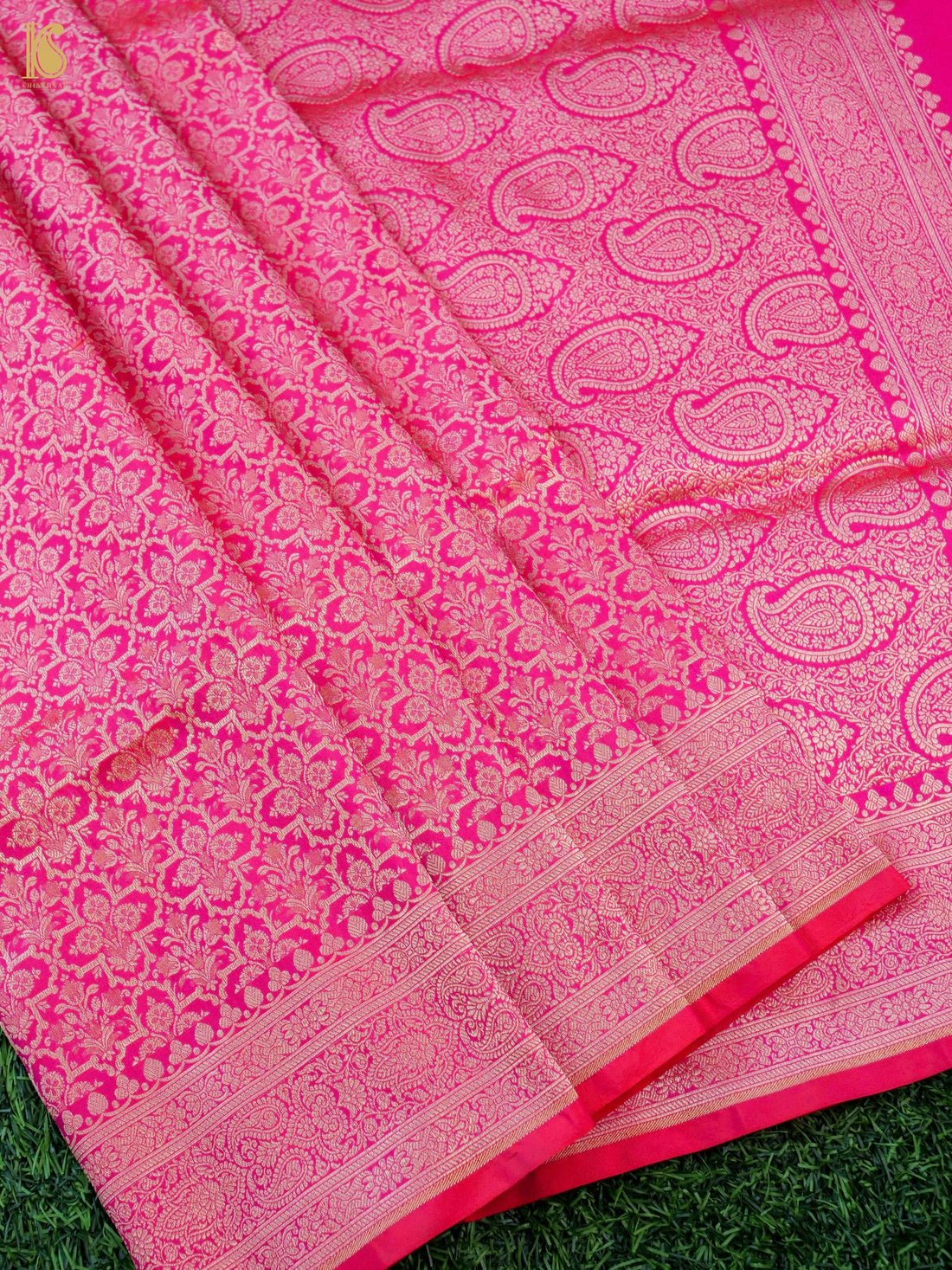 Handloom Banarasi Katan Silk Zari Tanchoi Saree