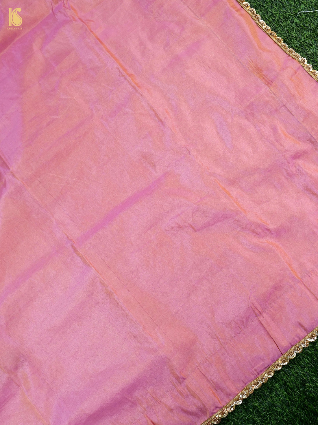 Handwoven Banarasi Plain Tissue Saree with Border