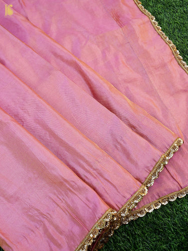 Handwoven Banarasi Plain Tissue Saree with Border