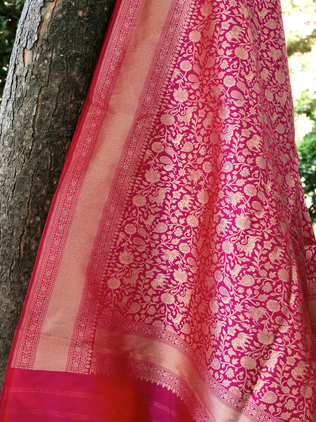 Handloom Banarasi Katan Silk Shikargah Dupatta