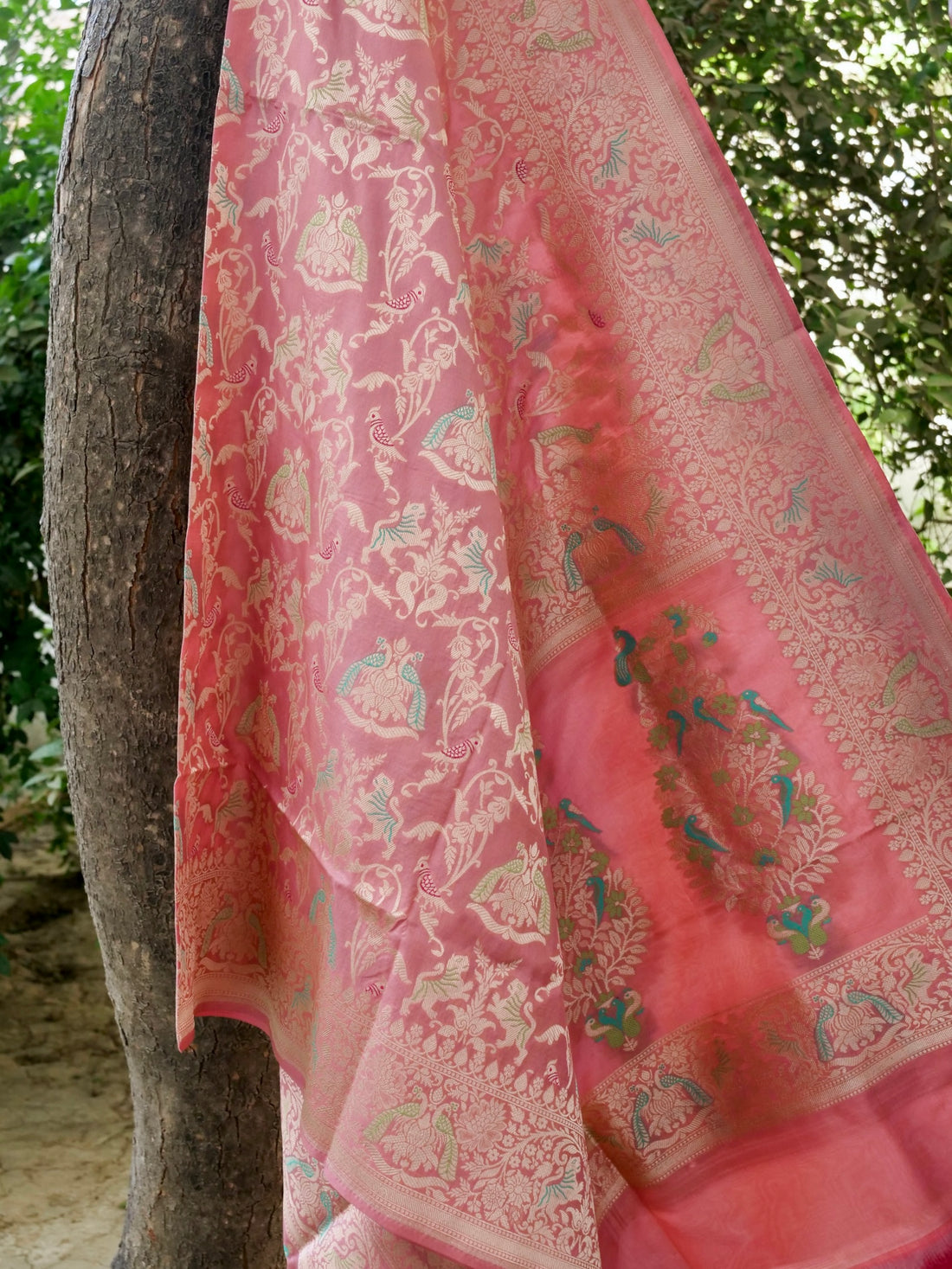 Handloom Banarasi Katan Silk Shikargah Dupatta