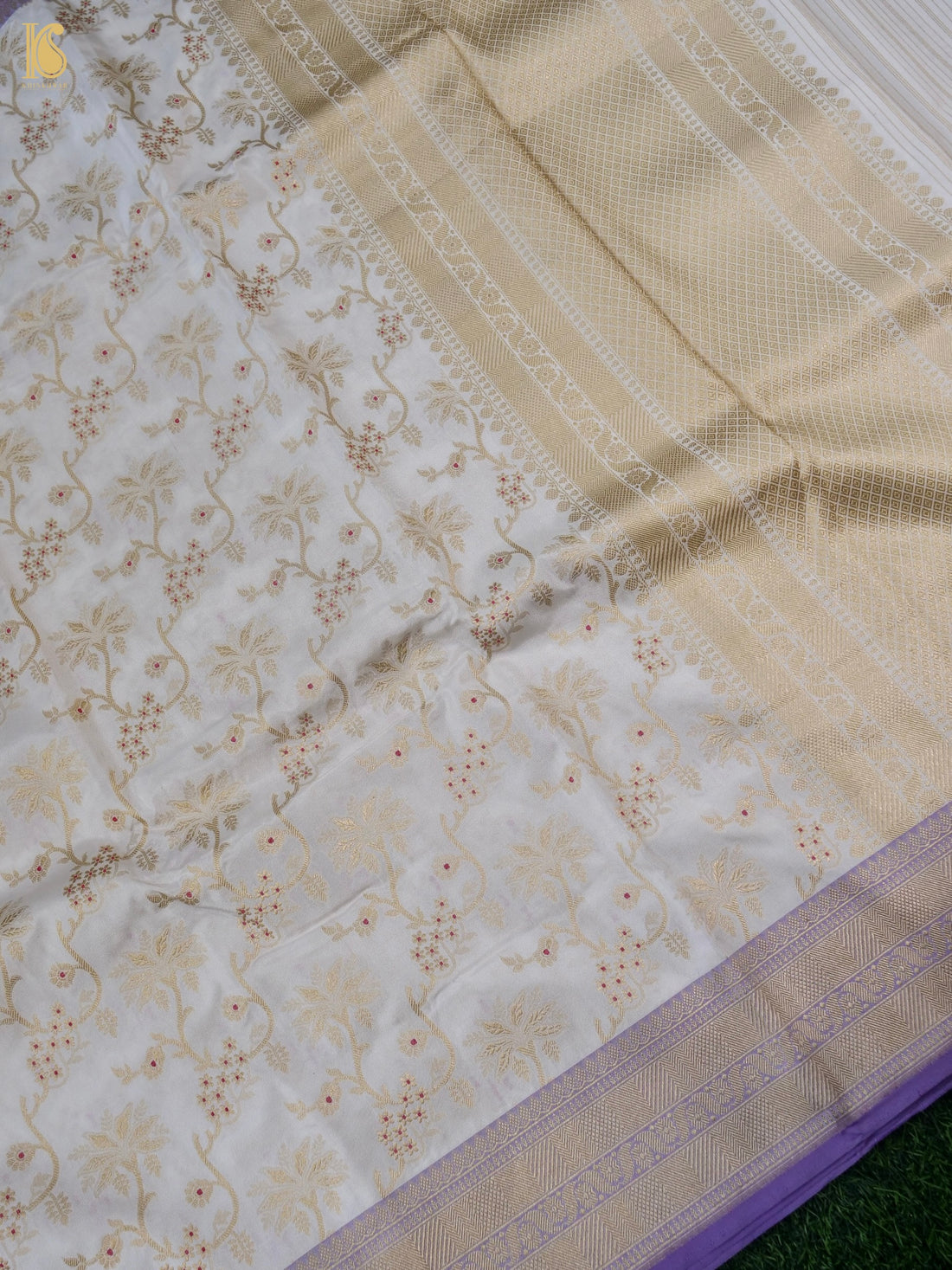 Handloom Banarasi Pure Katan Silk Jaal Saree