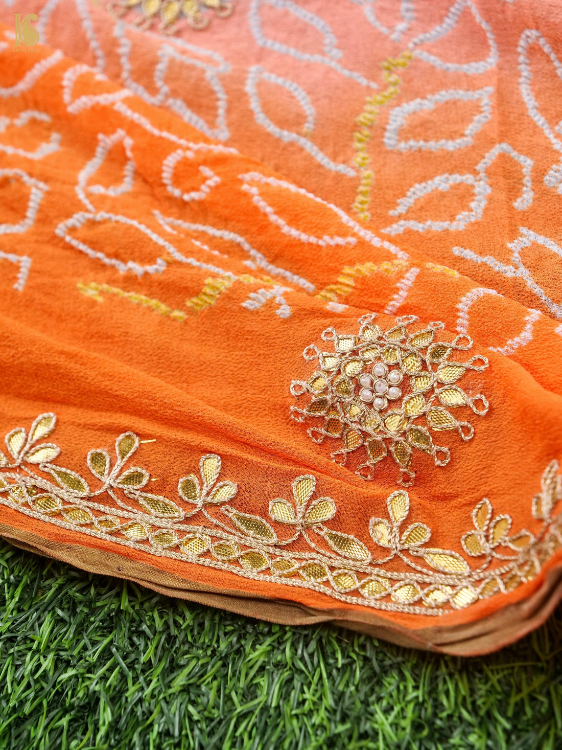 Bandhani Georgette Gotta Patti Saree