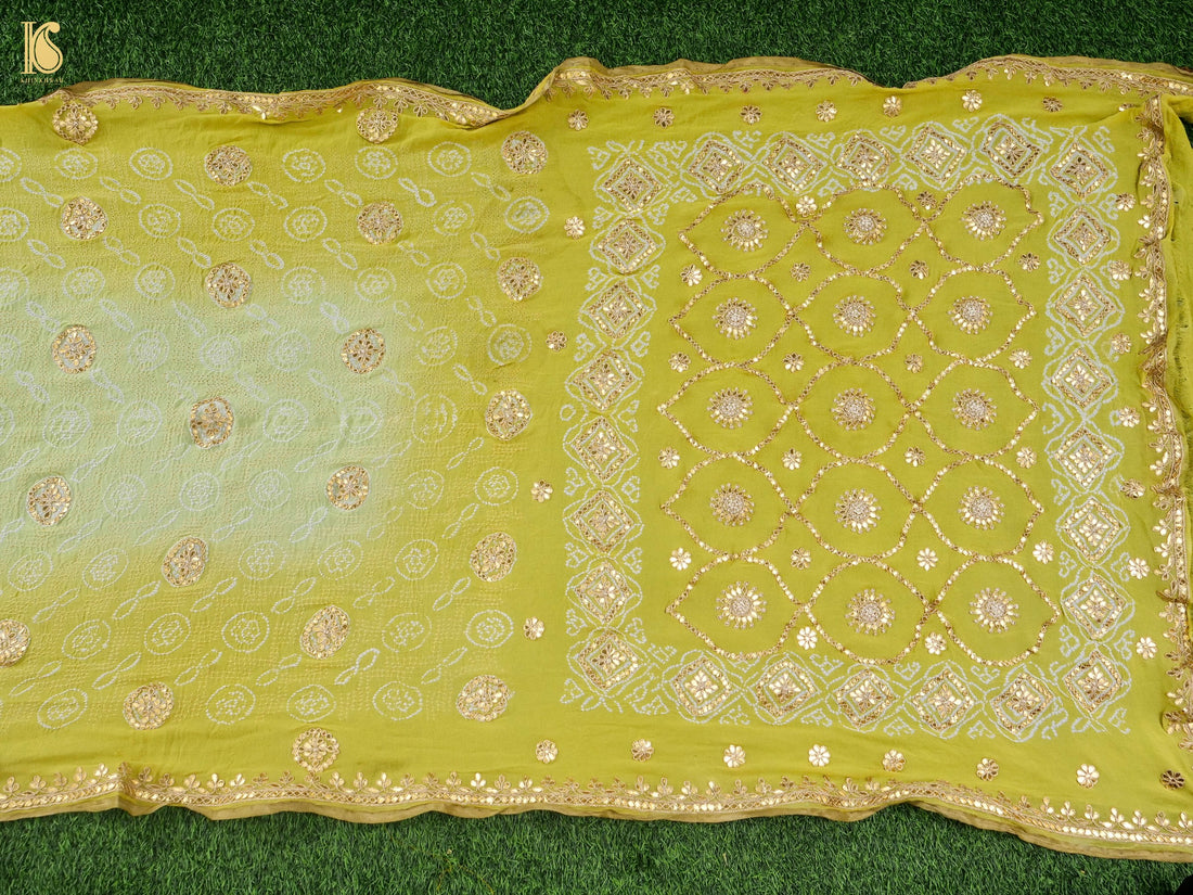 Bandhani Georgette Gotta Patti Saree