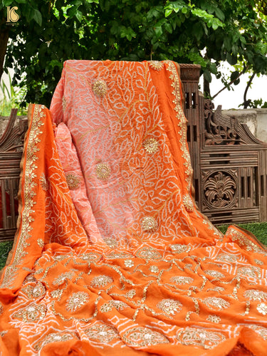 Bandhani Georgette Gotta Patti Saree