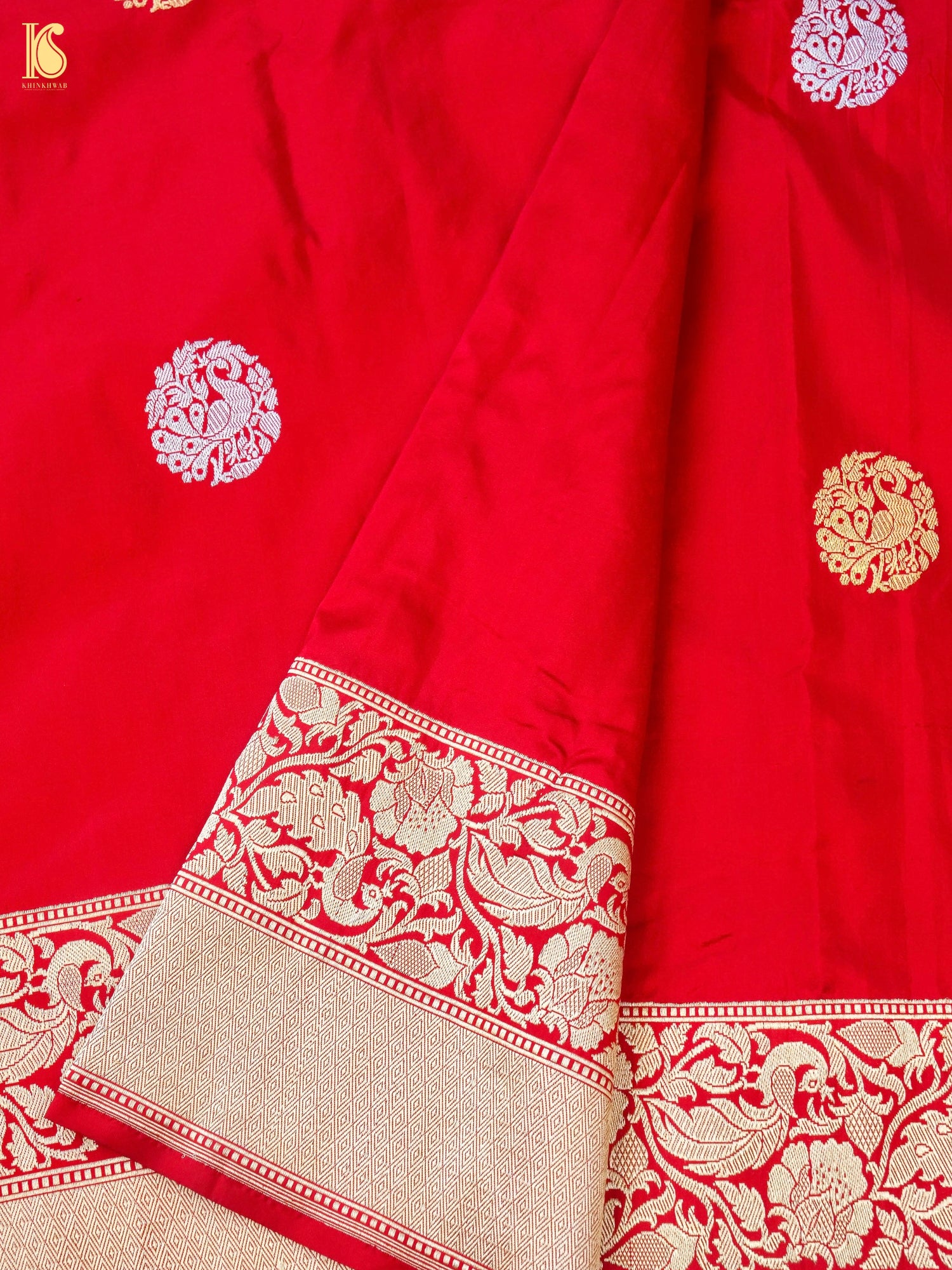Pure Katan Silk Handwoven Banarasi Kadwa Saree