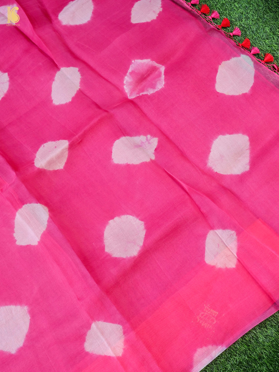 Red & Pink Pure Organza Saree