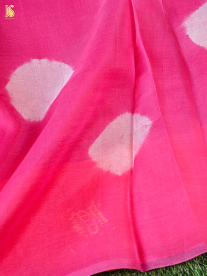 Red &amp; Pink Pure Organza Saree