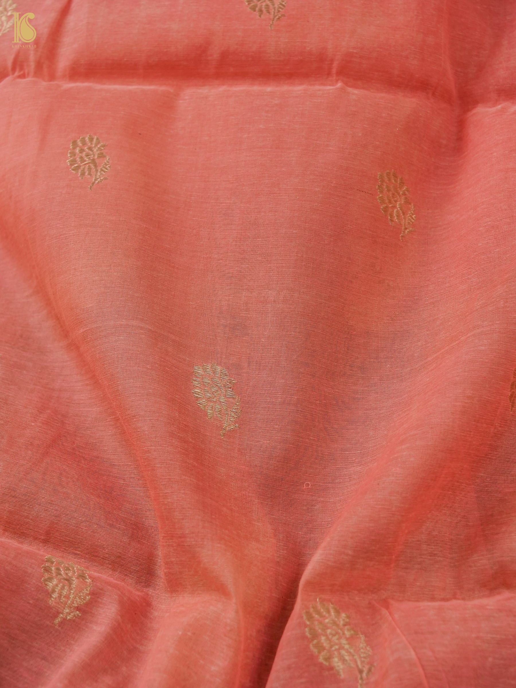 Handloom Pure Cotton White Kadwa Banarasi Suit Fabric Set