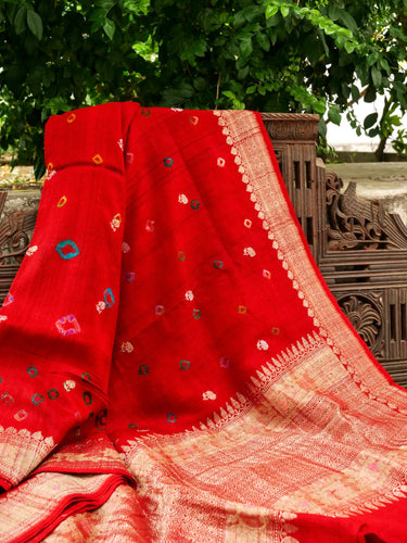 Tussar Georgette Handloom Banarasi Saree