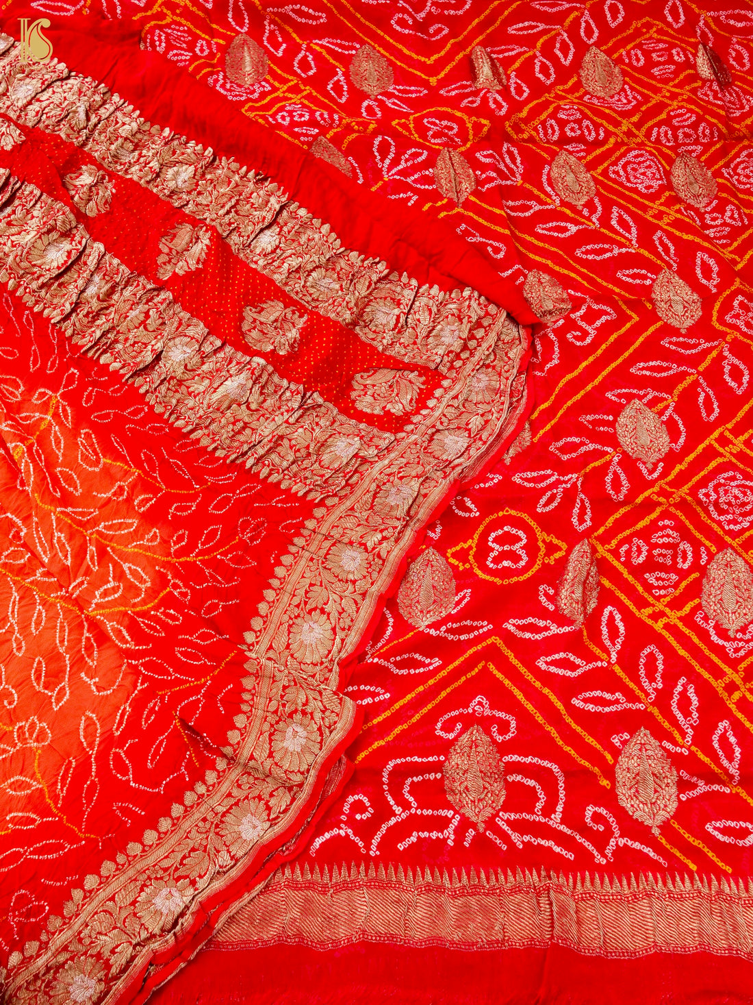 Georgette Handloom Banarasi Bandhani Suit Fabric