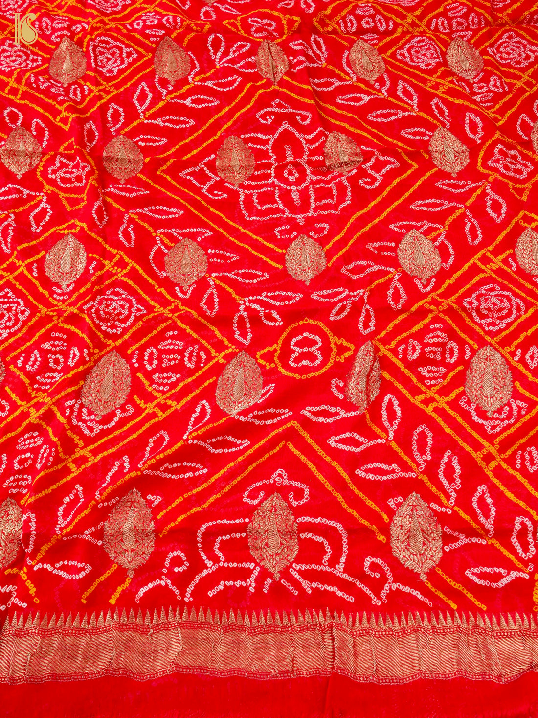 Georgette Handloom Banarasi Bandhani Suit Fabric