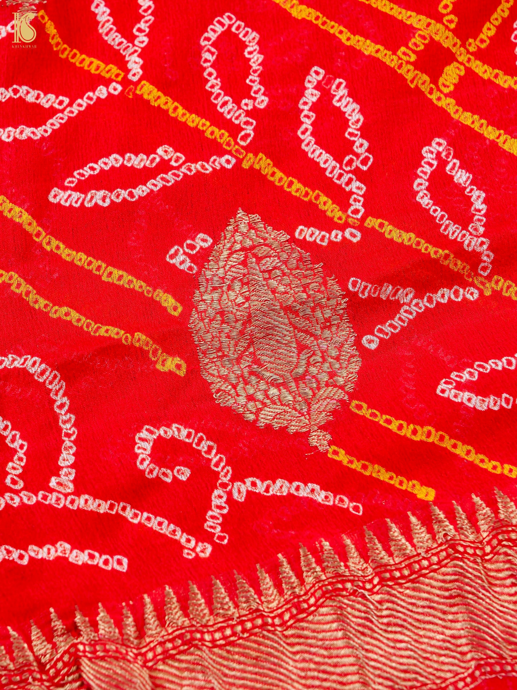 Georgette Handloom Banarasi Bandhani Suit Fabric