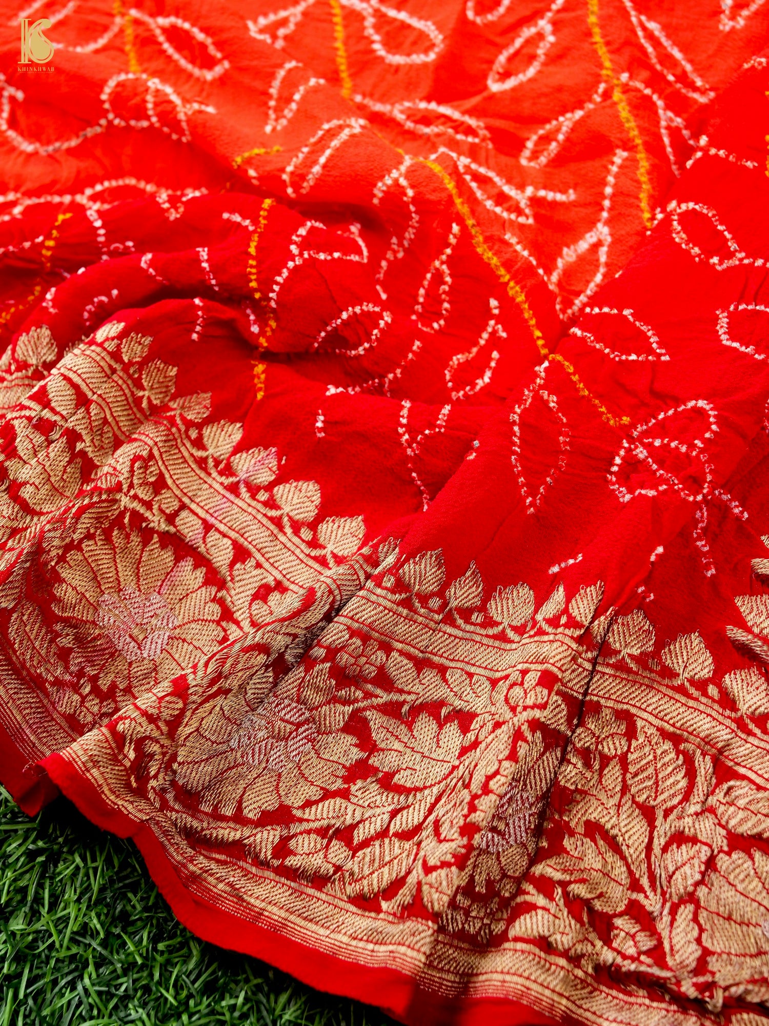Georgette Handloom Banarasi Bandhani Suit Fabric