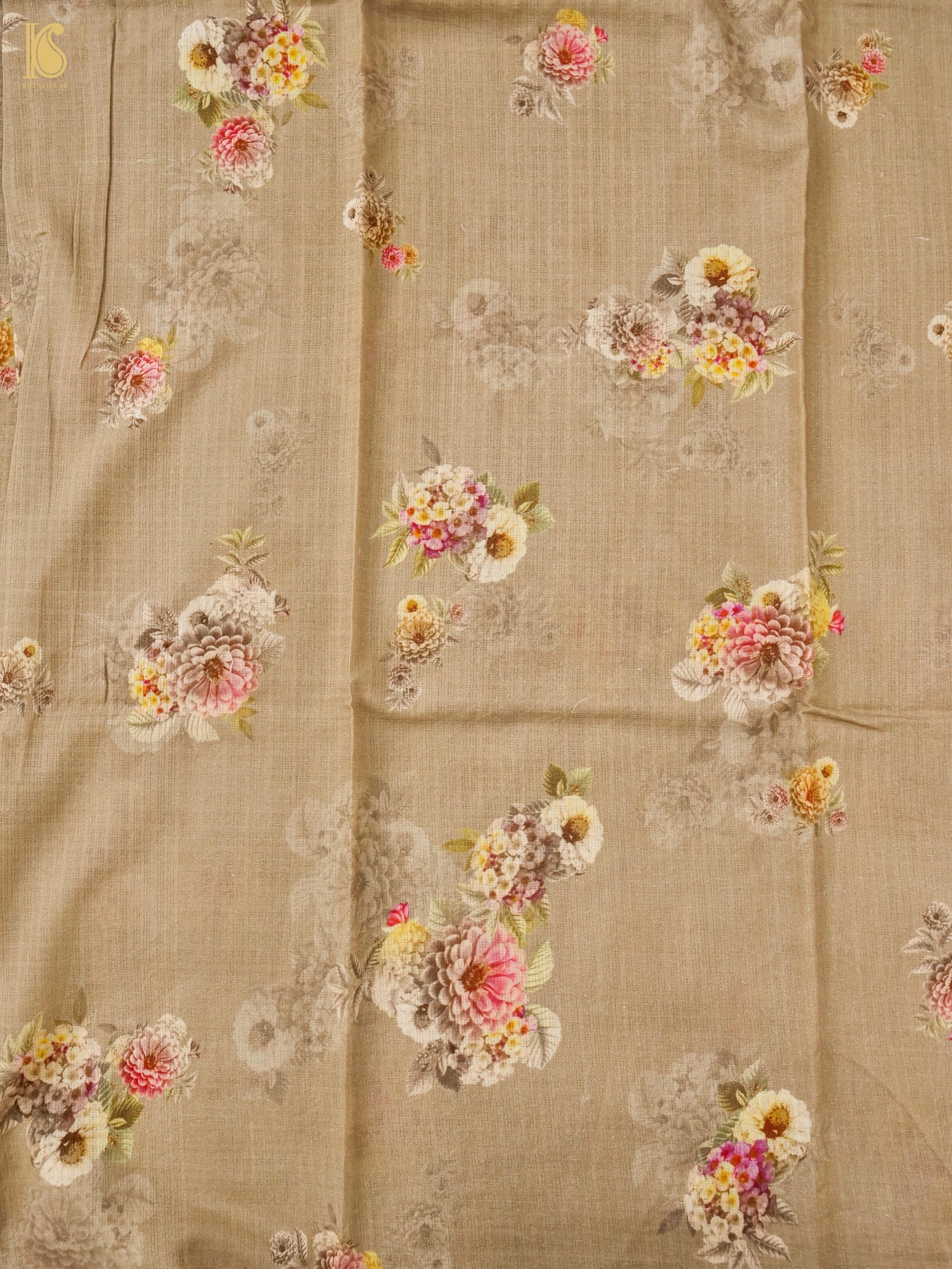 Moonga Tussar Silk Print Fabric