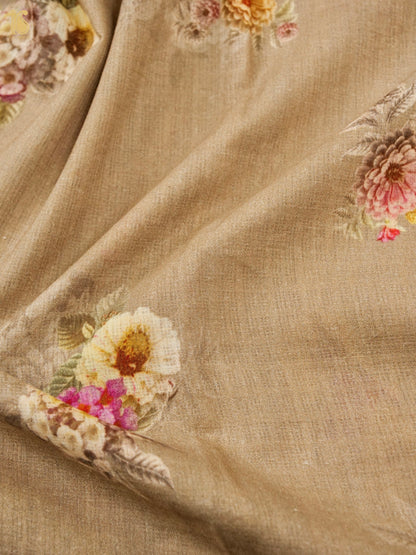 Moonga Tussar Silk Print Fabric
